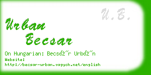 urban becsar business card